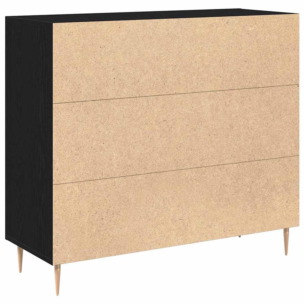 Kreveta Crni hrast 90 x 34 x 80 cm Konstruirano drvo