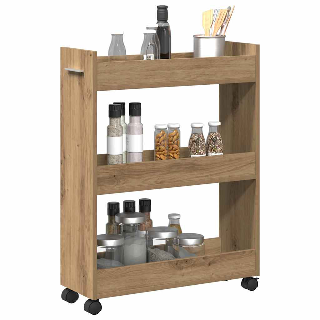 Cabinet s kotačem Umjetnički hrast 60 x 22 x 79 cm