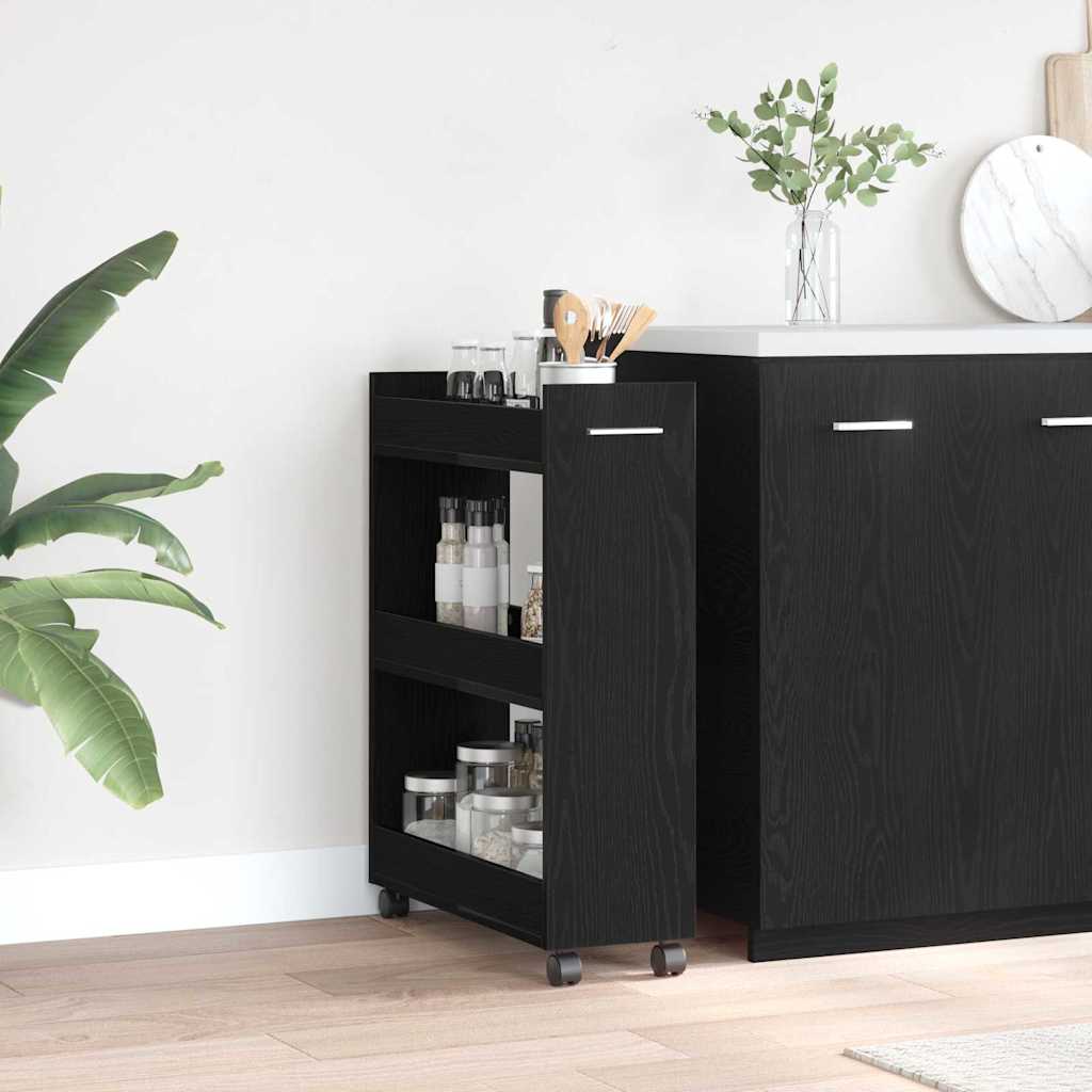 Cabinet s kotačem Crni hrast 60 x 22 x 79 cm