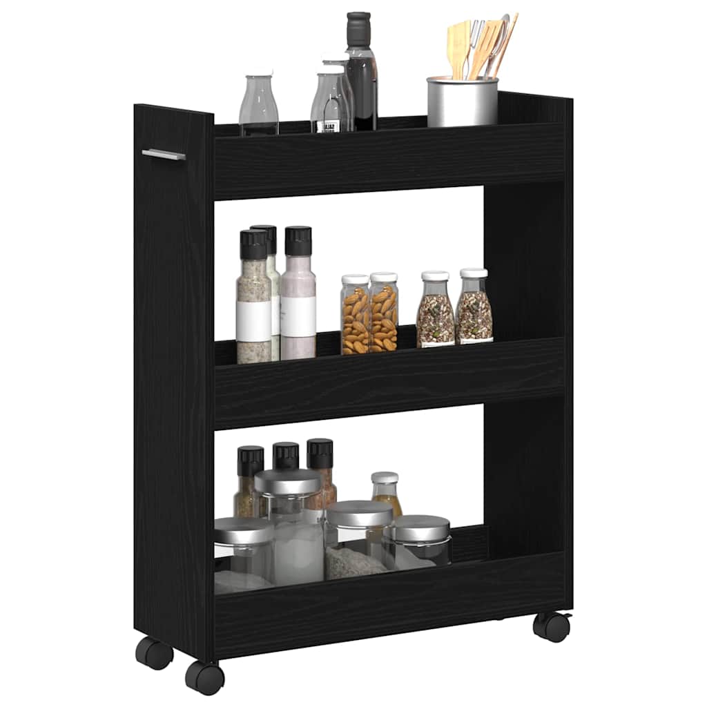 Cabinet s kotačem Crni hrast 60 x 22 x 79 cm