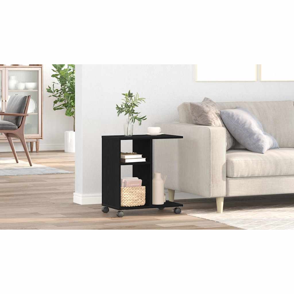 Stolić s policom Crni hrast 50 x 30 x 55 cm Konstruirano drvo