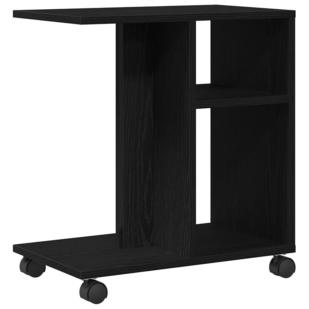 Stolić s policom Crni hrast 50 x 30 x 55 cm Konstruirano drvo
