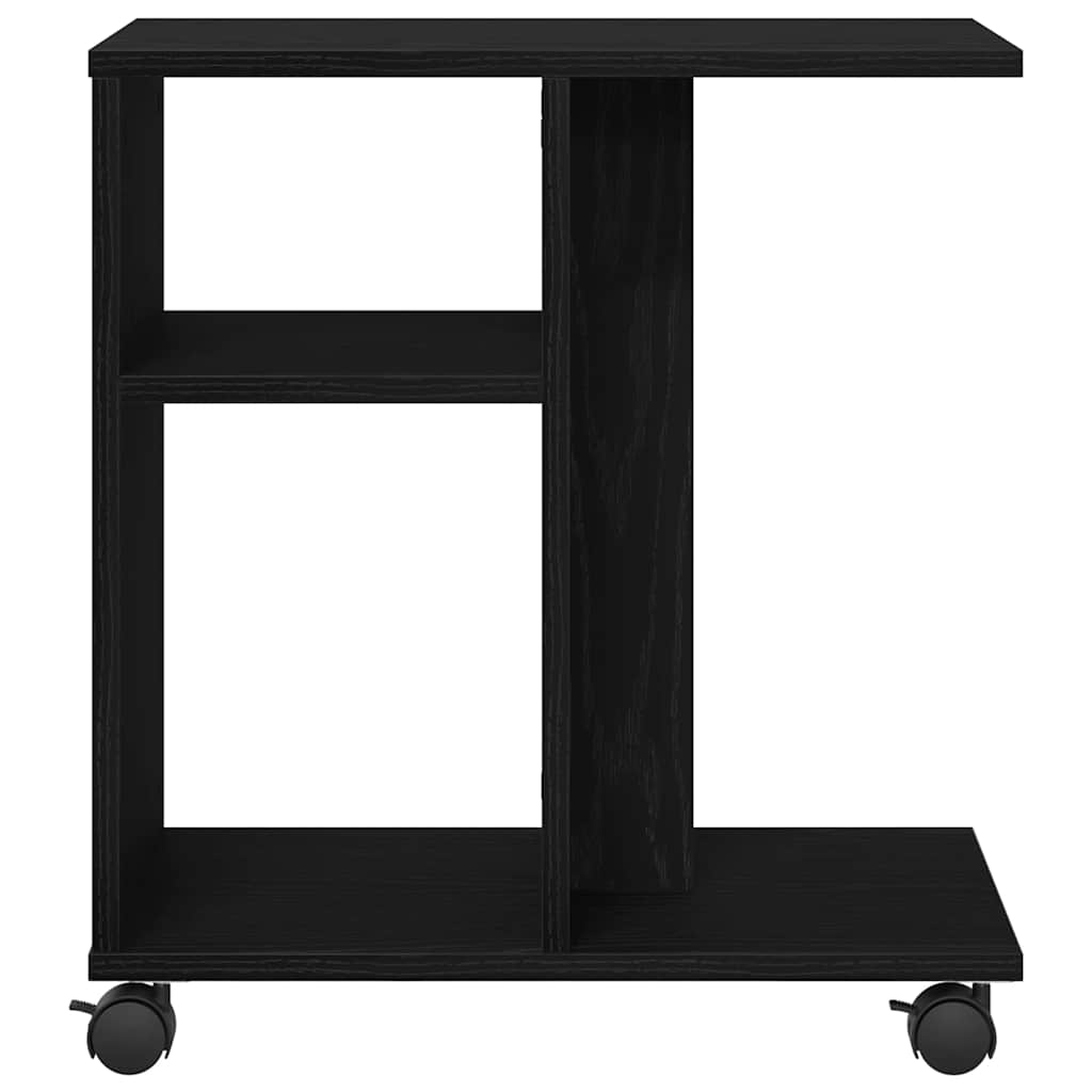 Stolić s policom Crni hrast 50 x 30 x 55 cm Konstruirano drvo