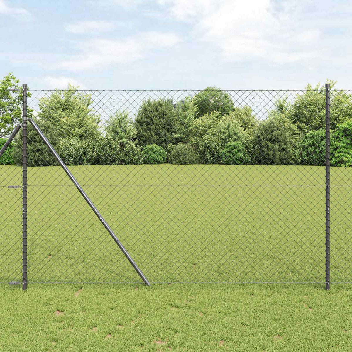 Ograda od lančane veze 10 x 1,5 m Čelik Siva
