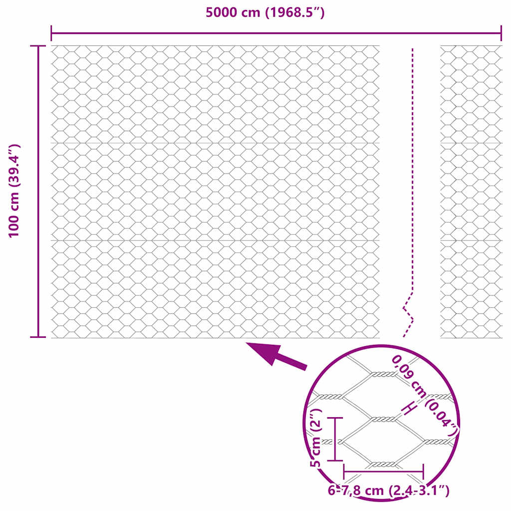Heksagonalna ograda Zelena 1 x 50 m PVC