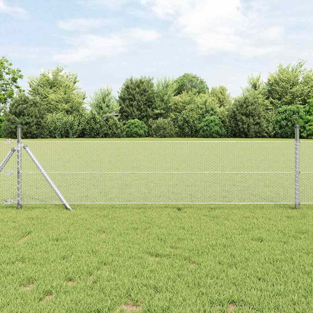 Heksagonalna ograda Srebrno 0,5 x 10 m Pocinčani čelik