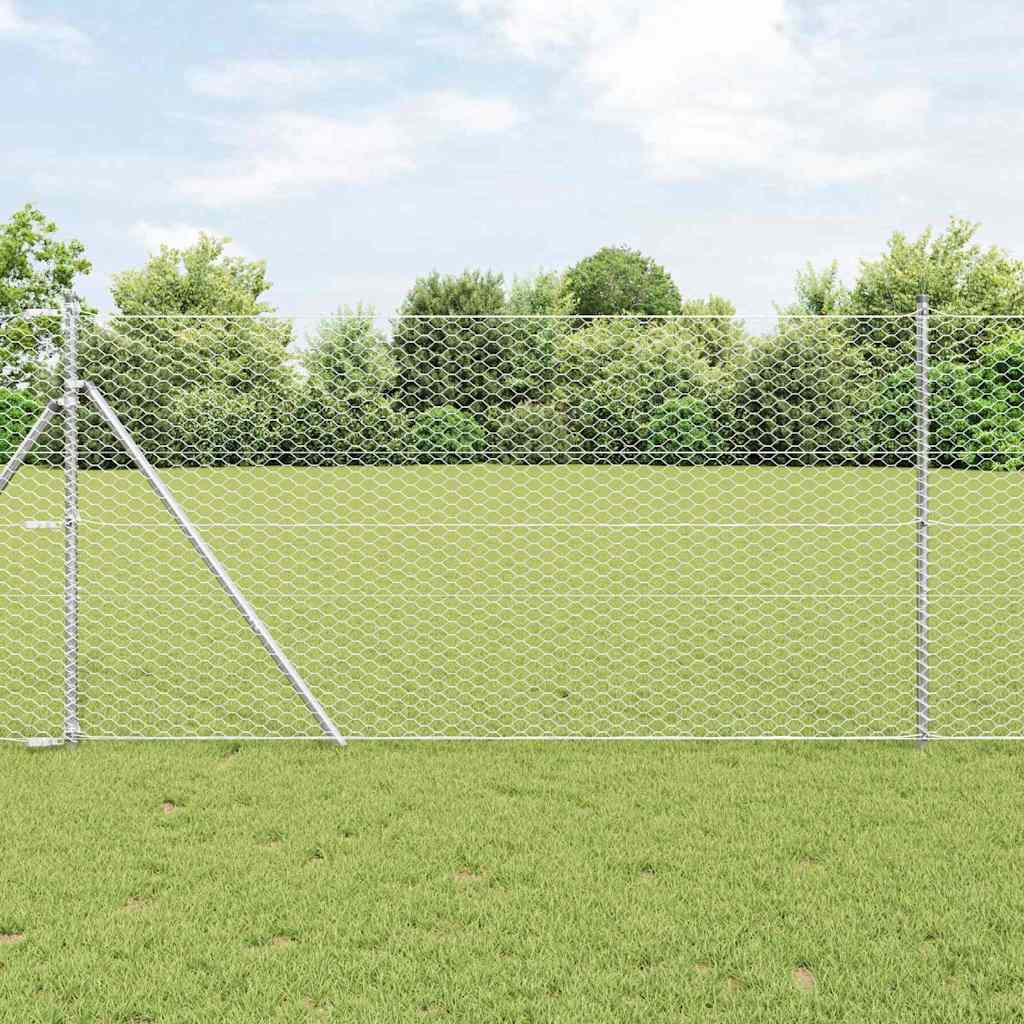 Heksagonalna ograda Srebrno 1,4 x 50 m Pocinčani čelik