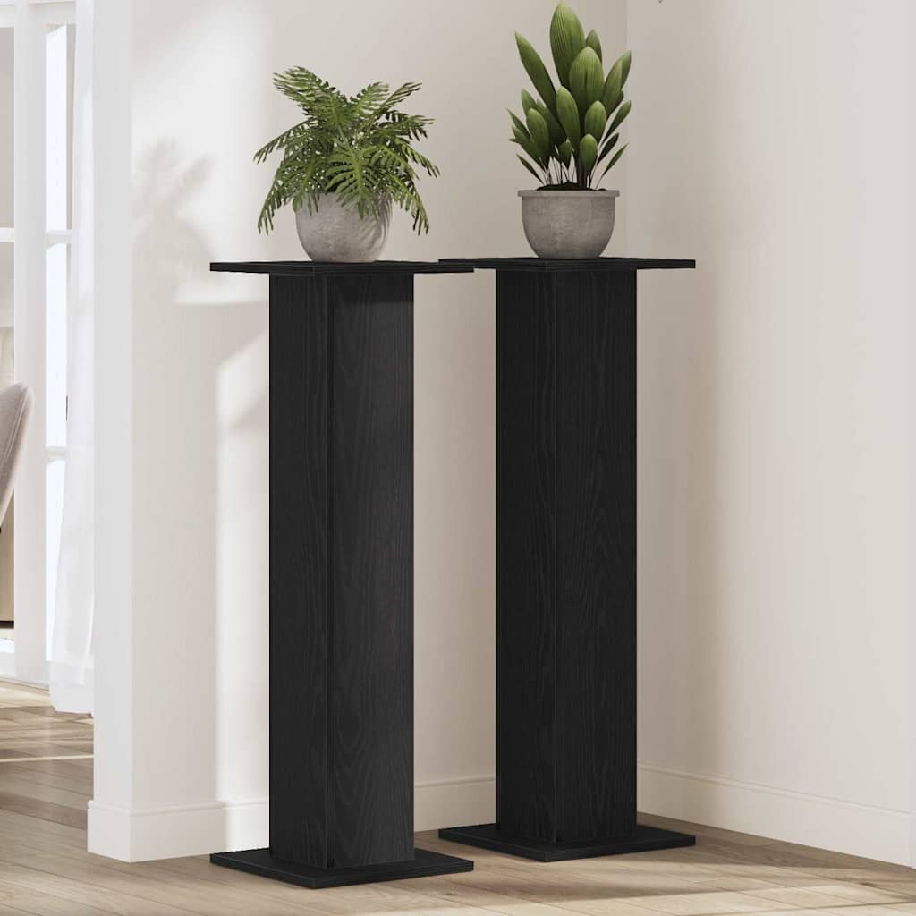 Stalak za biljke 2 pcs Crni hrast 30 x 30 x 95 cm