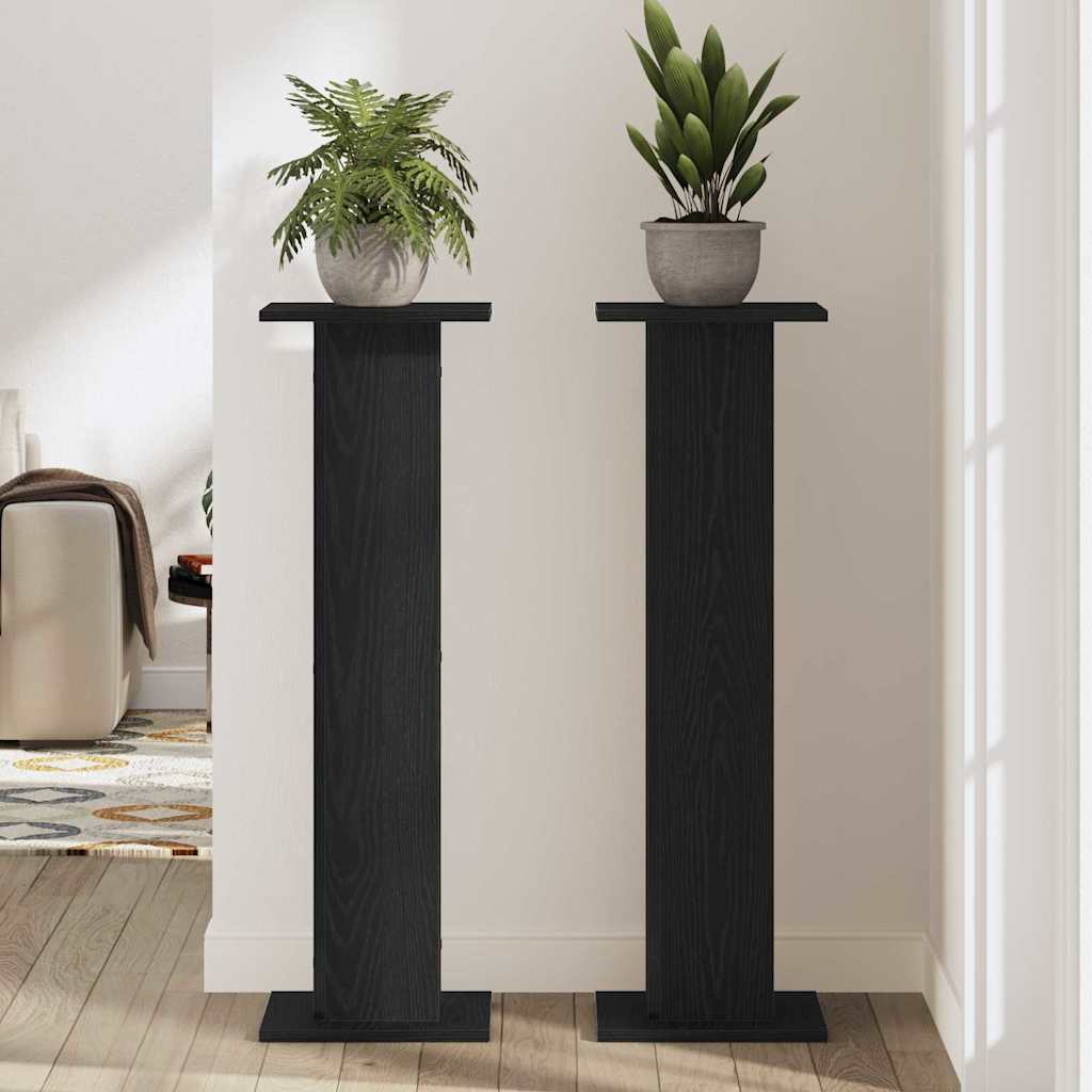 Stalak za biljke 2 pcs Crni hrast 30 x 30 x 95 cm
