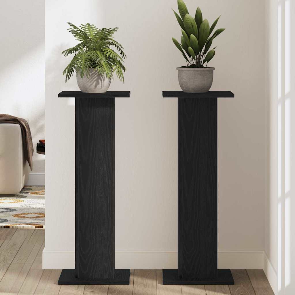 Stalak za biljke 2 pcs Crni hrast 30 x 30 x 80 cm