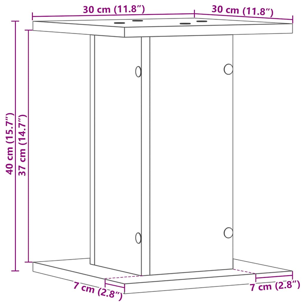 Stalak za biljke 2 pcs Crni hrast 30 x 30 x 40 cm