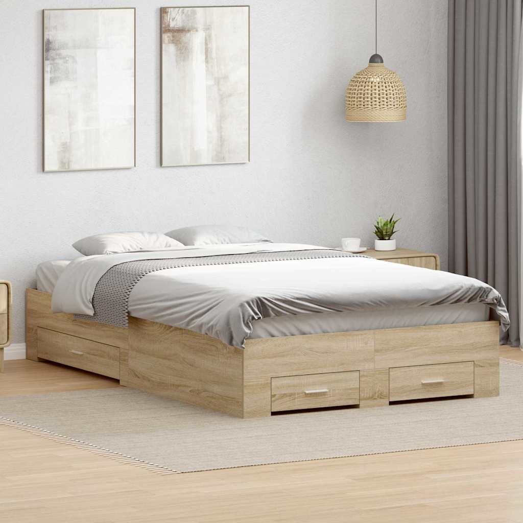 Krevetna konstrukcija Smeđa 120 x 190 cm Konstruirano drvo