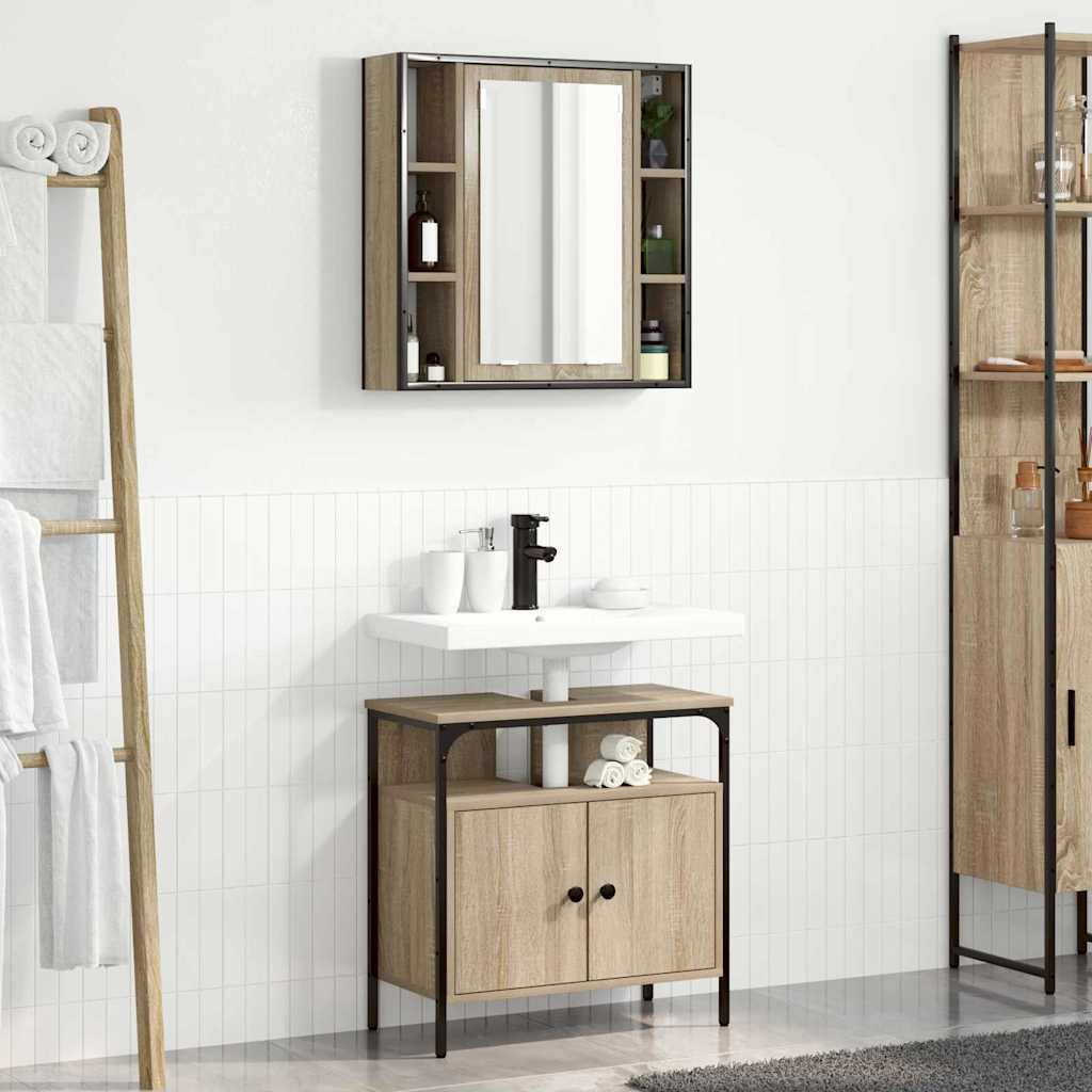 Set namještaja za kupaonicu Zidne 2 pcs Smeđa Konstruirano drvo