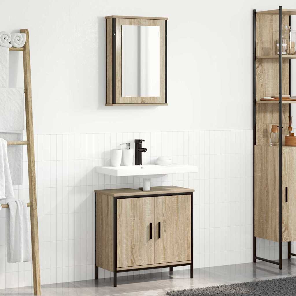 Set namještaja za kupaonicu Zidne 2 pcs Smeđa Konstruirano drvo