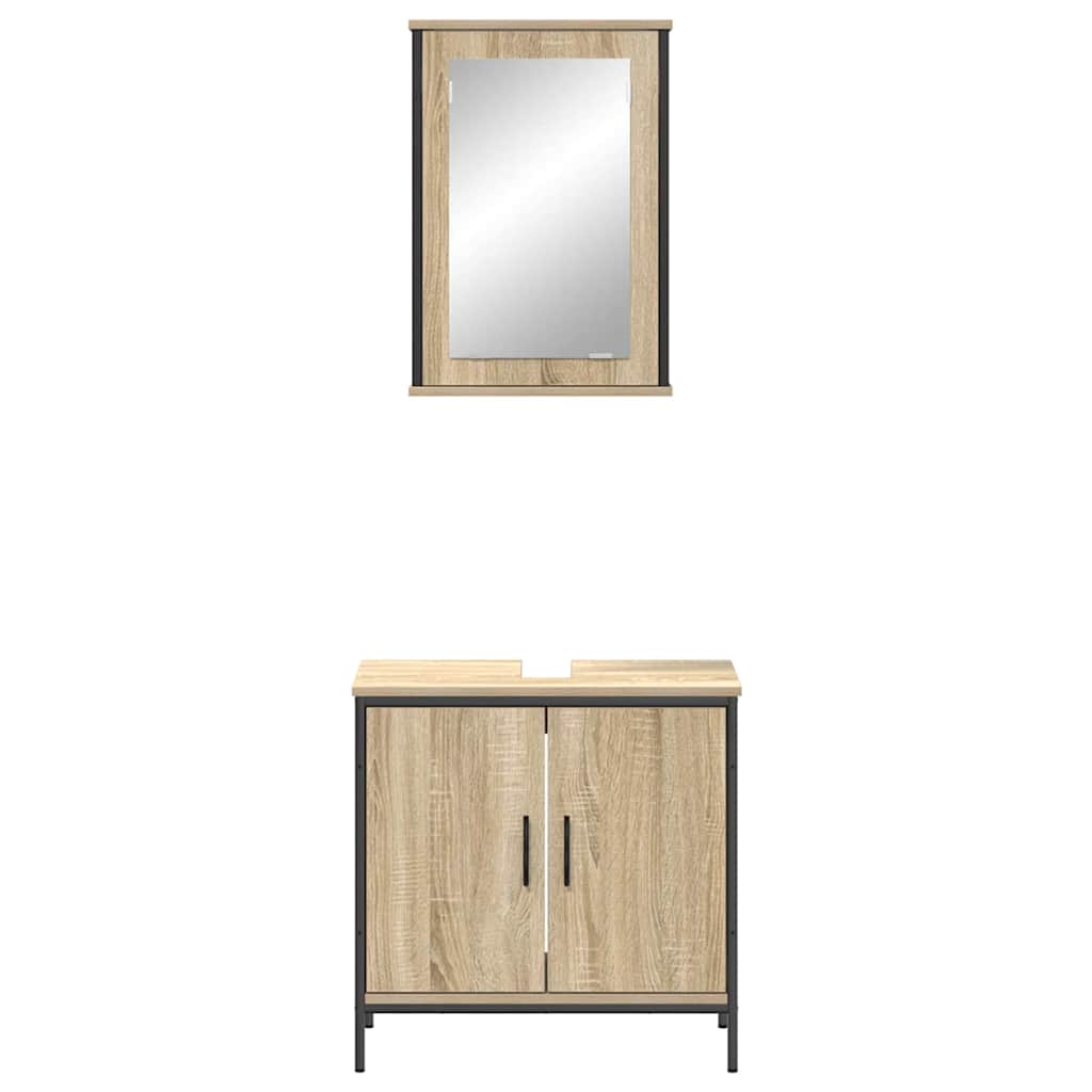Set namještaja za kupaonicu Zidne 2 pcs Smeđa Konstruirano drvo