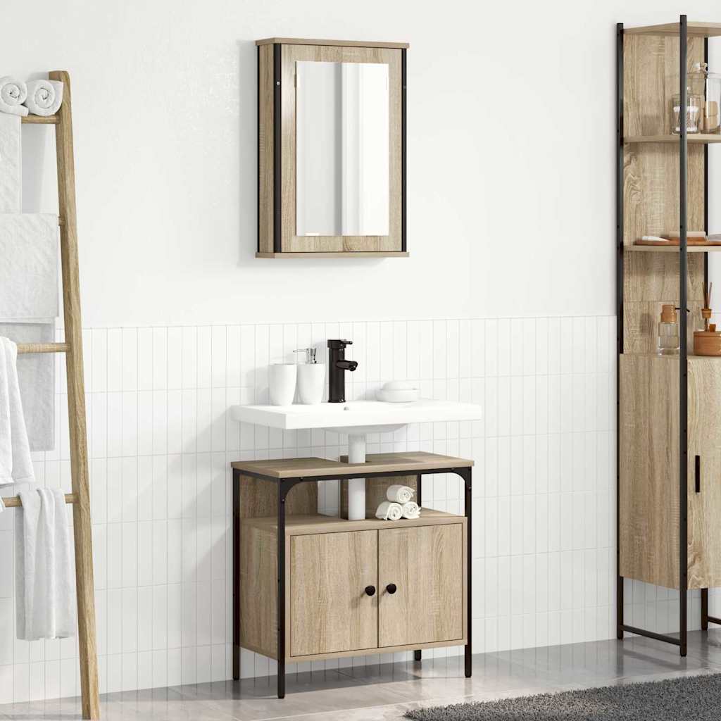 Set namještaja za kupaonicu Zidne 2 pcs Smeđa Konstruirano drvo