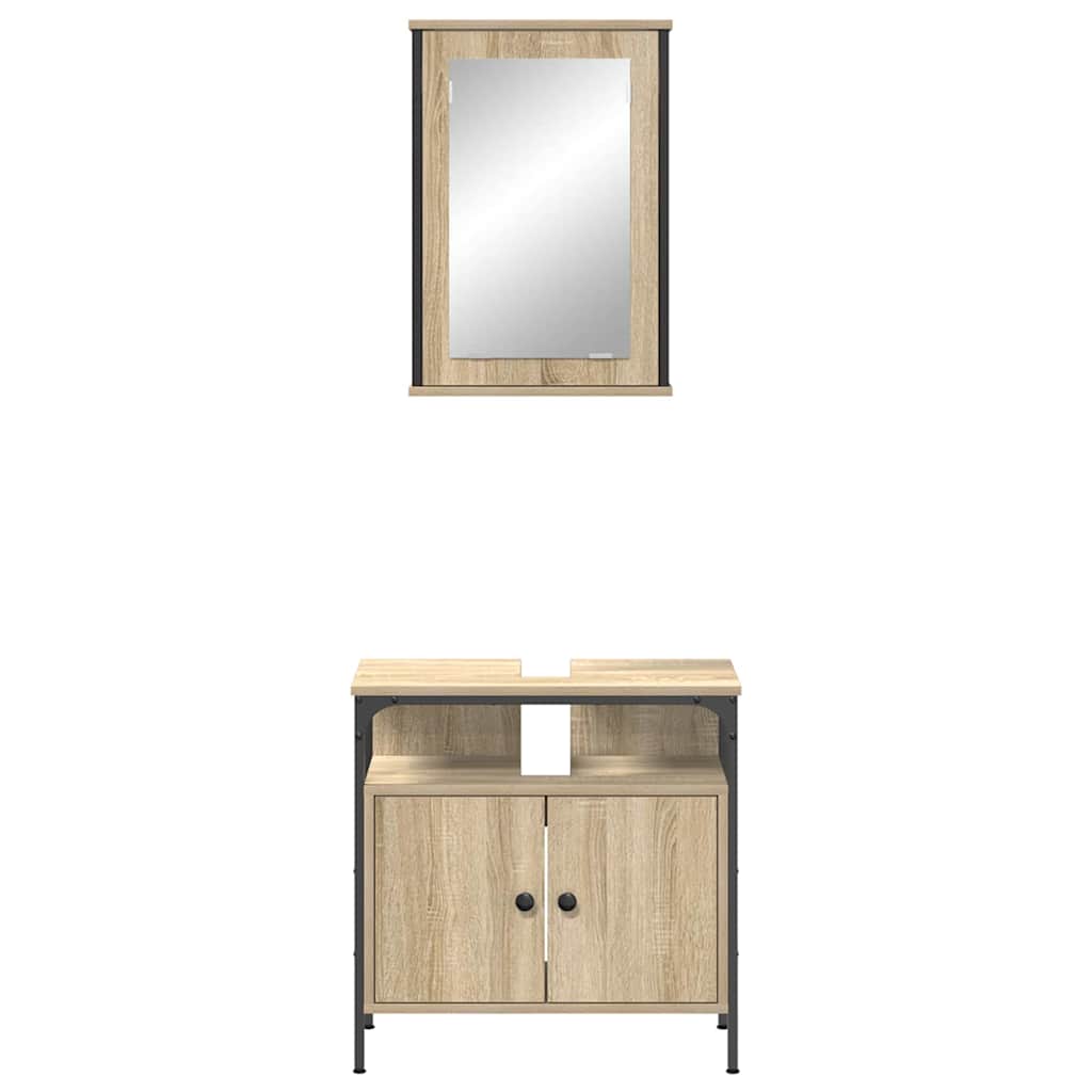 Set namještaja za kupaonicu Zidne 2 pcs Smeđa Konstruirano drvo