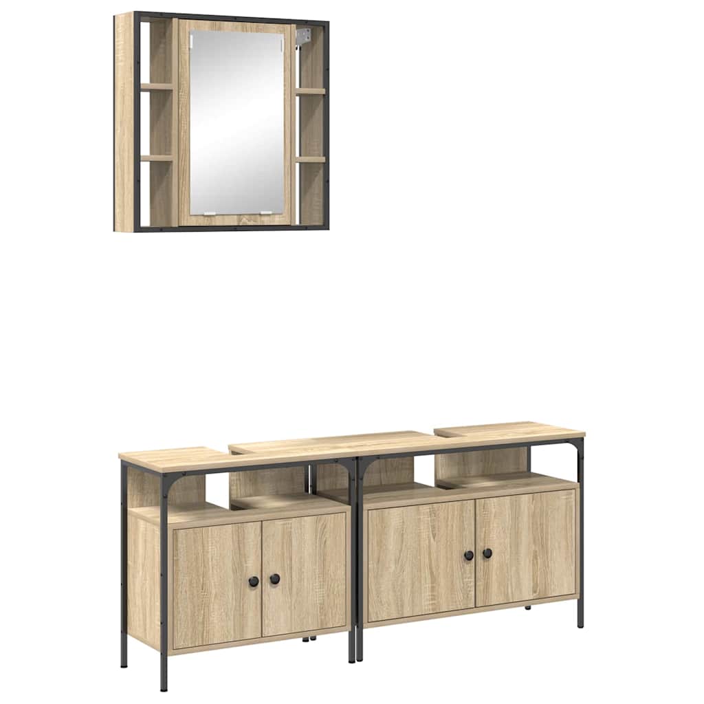 Set namještaja za kupaonicu 3 kom. Smeđa 80 x 30 x 60 cm