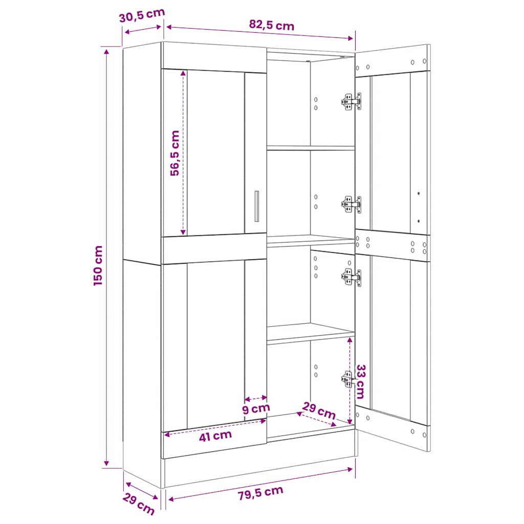 Ormarić za knjige boja drva 82,5x30,5x150 cm konstruirano drvo