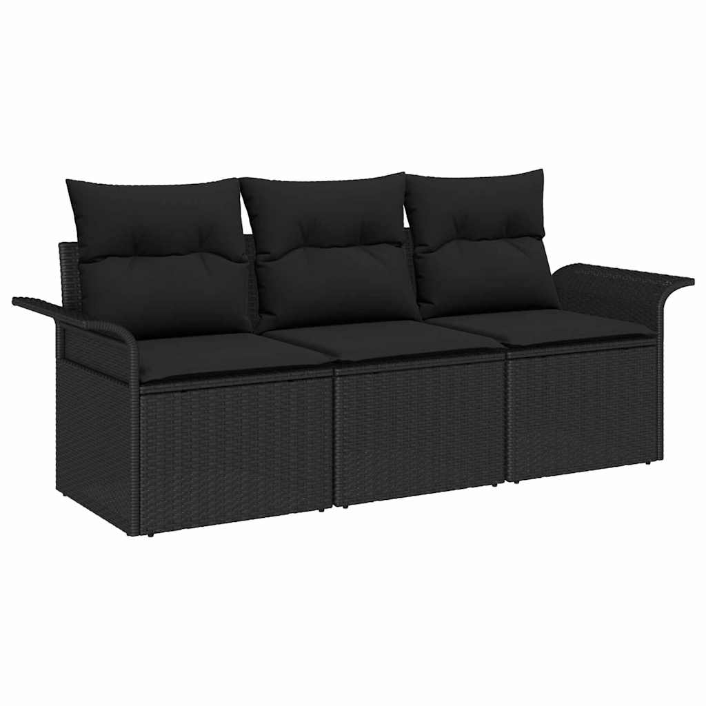 Set sofe s jastukom 3 pcs Crna poliratan
