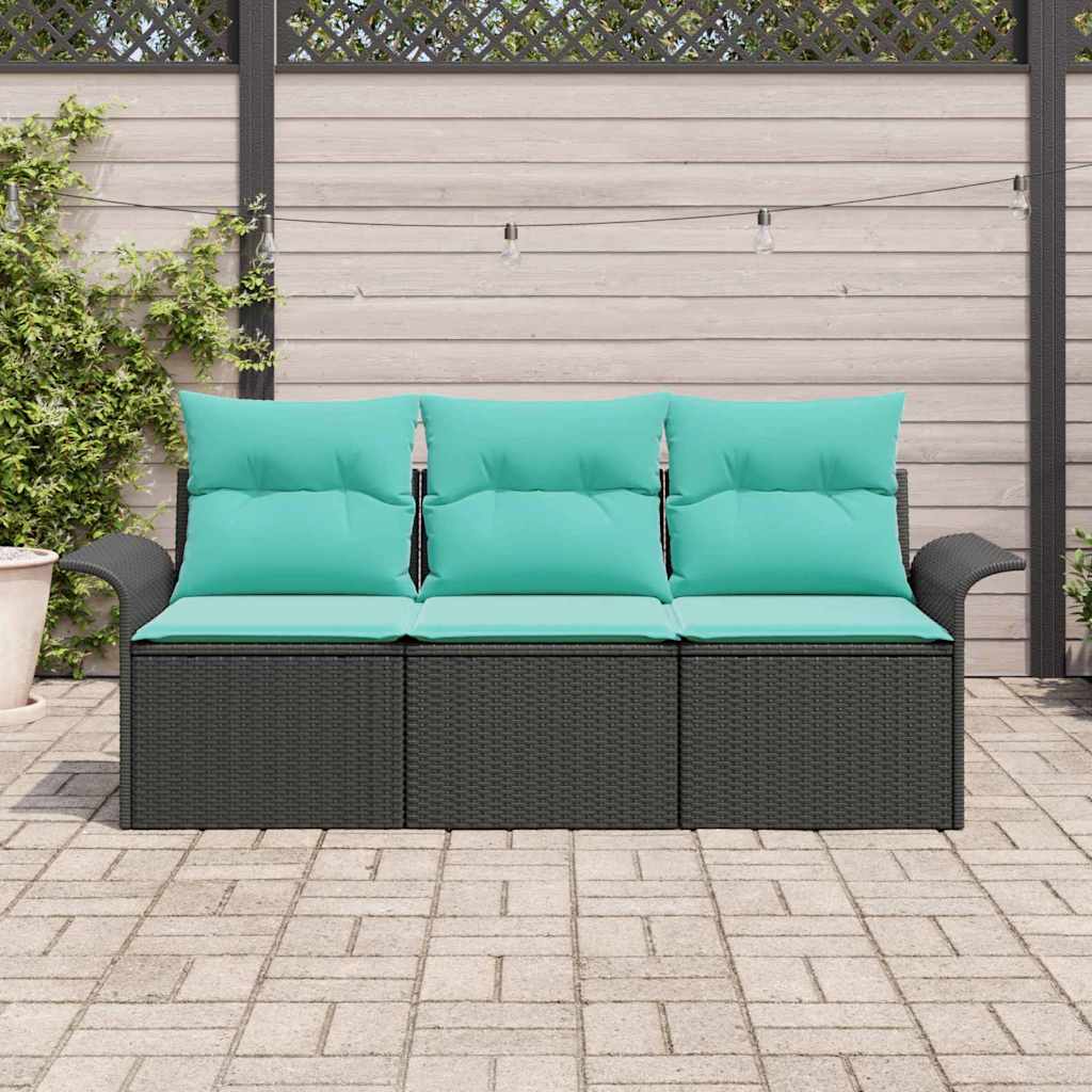 Set sofe s jastukom 3 pcs Crna i Plava poliratan