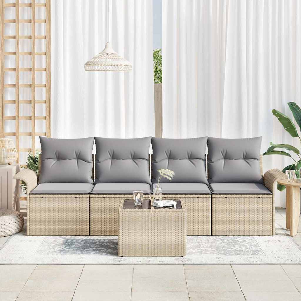 Set sofe s jastukom 5 pcs Bež poliratan