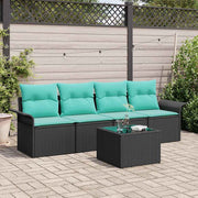 Set sofe s jastukom 5 pcs Crna poliratan