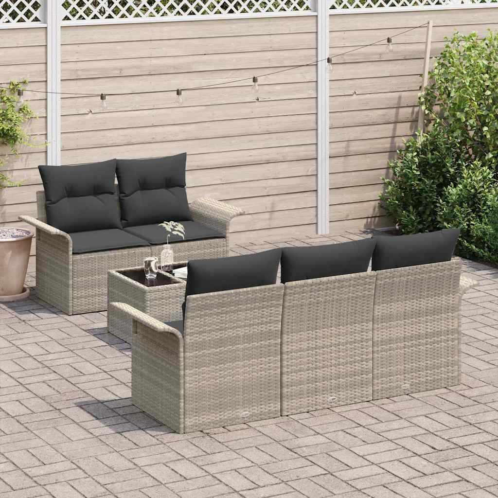 Set sofe s jastukom 6 pcs Svijetlo siva poliratan