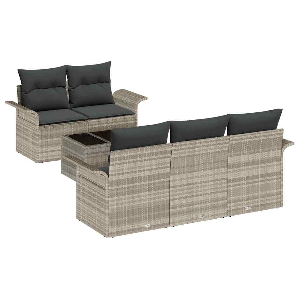 Set sofe s jastukom 6 pcs Svijetlo siva poliratan