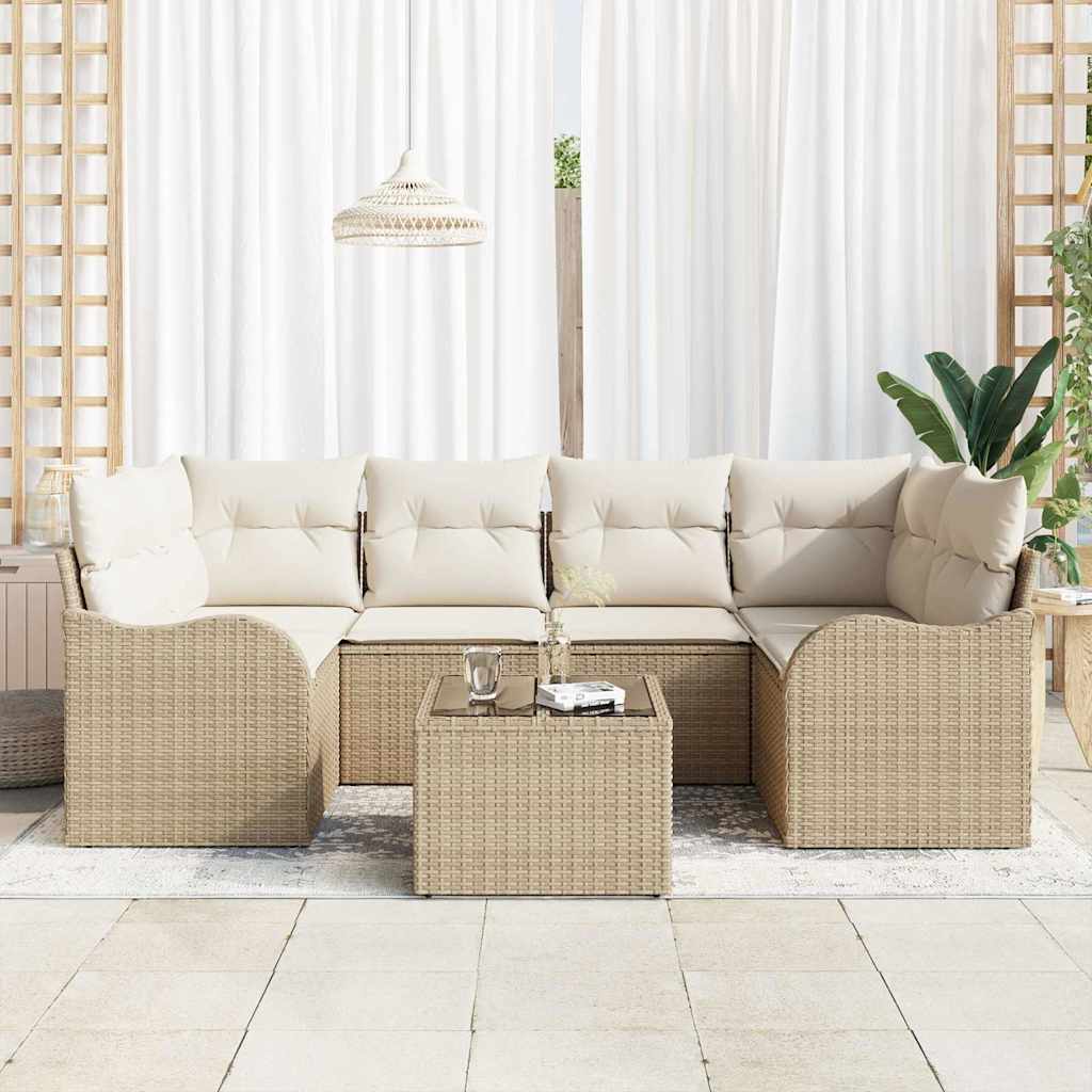 Sjedeća garnitura za vrt Bež 55 x 55 x 37 cm poliratan
