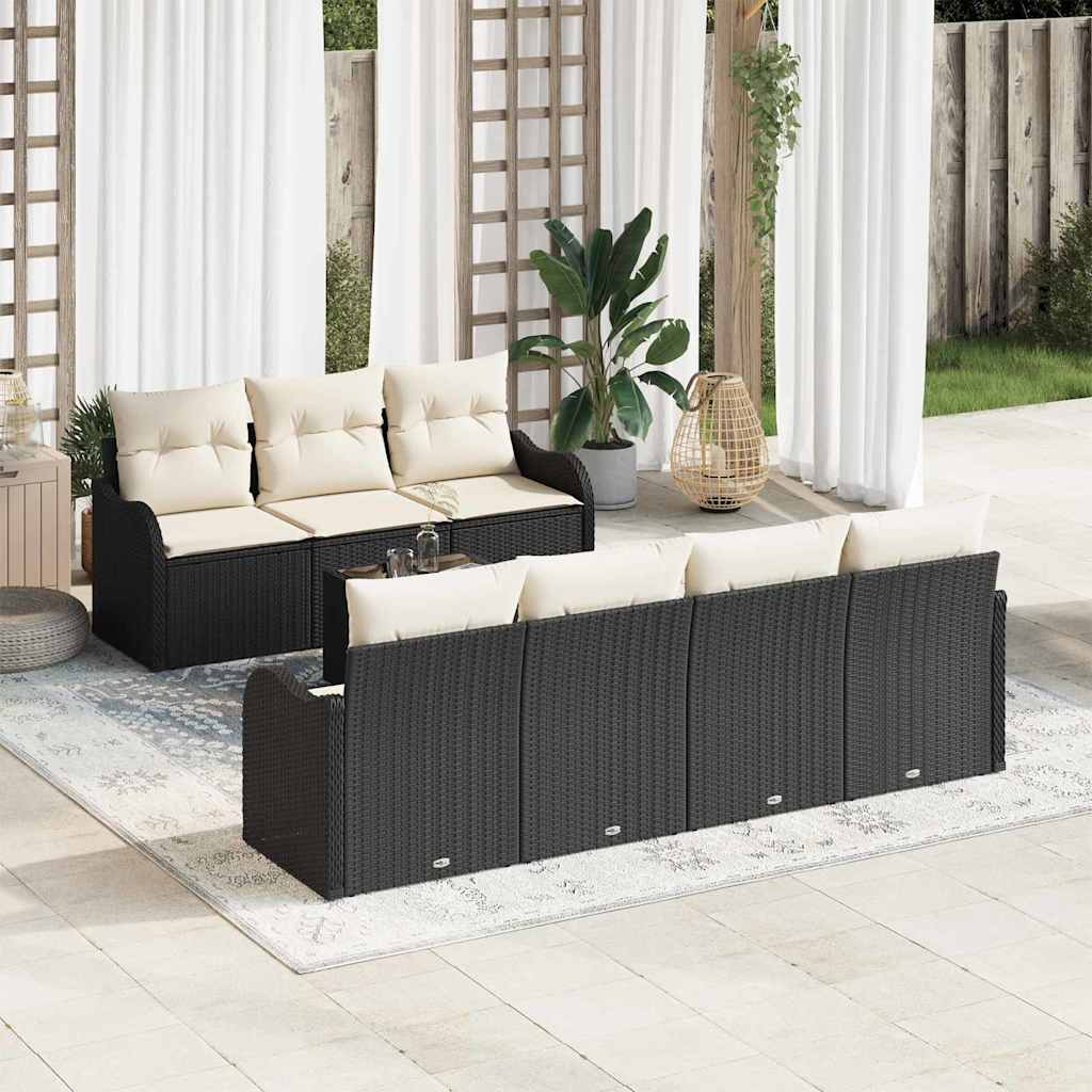 Sjedeća garnitura za vrt Crna 55 x 55 x 37 cm poliratan