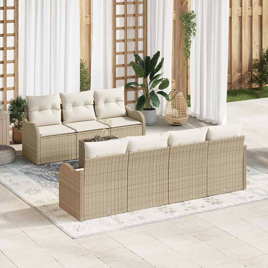 Sjedeća garnitura za vrt Bež 55 x 55 x 37 cm poliratan