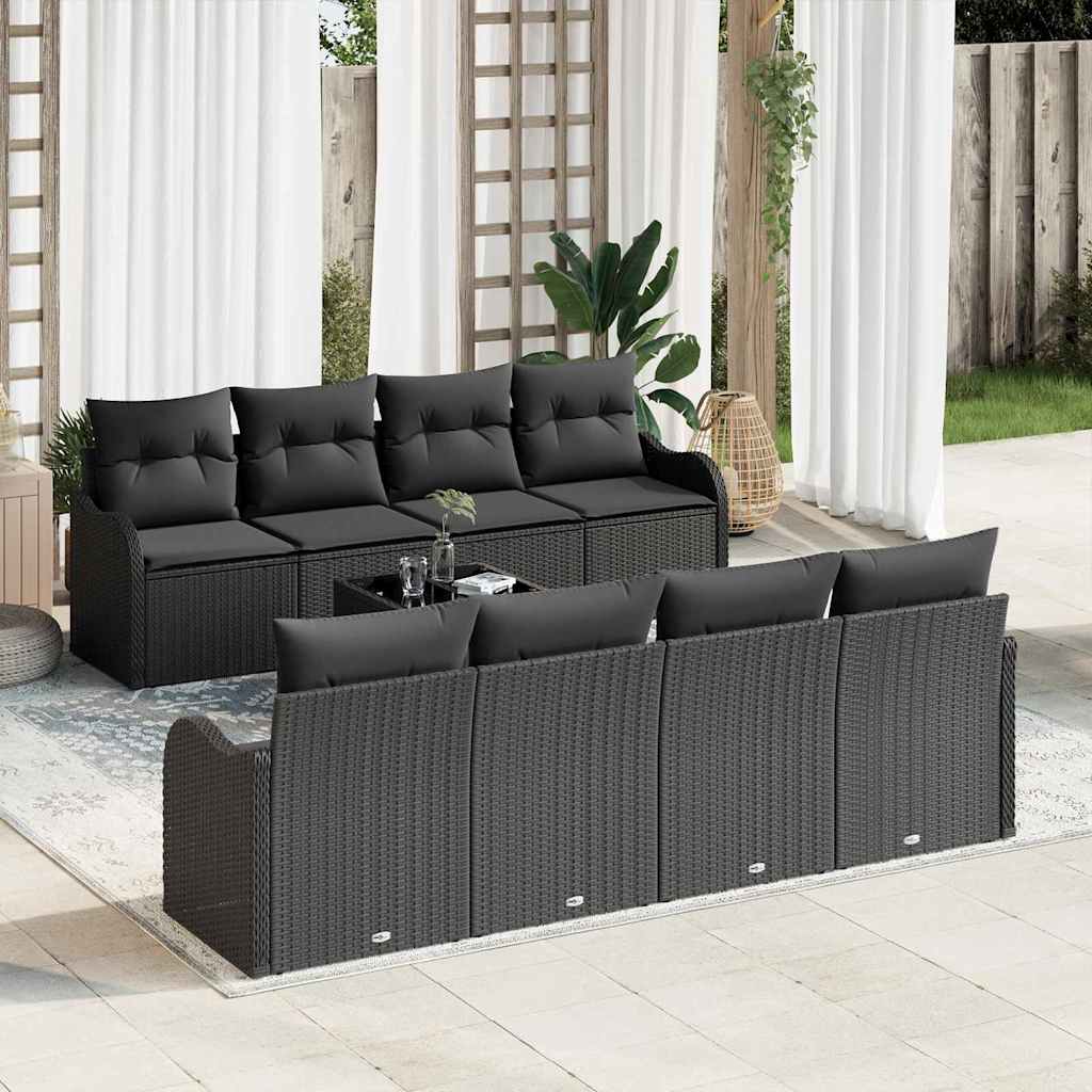 Sjedeća garnitura za vrt Crna 55 x 55 x 37 cm poliratan