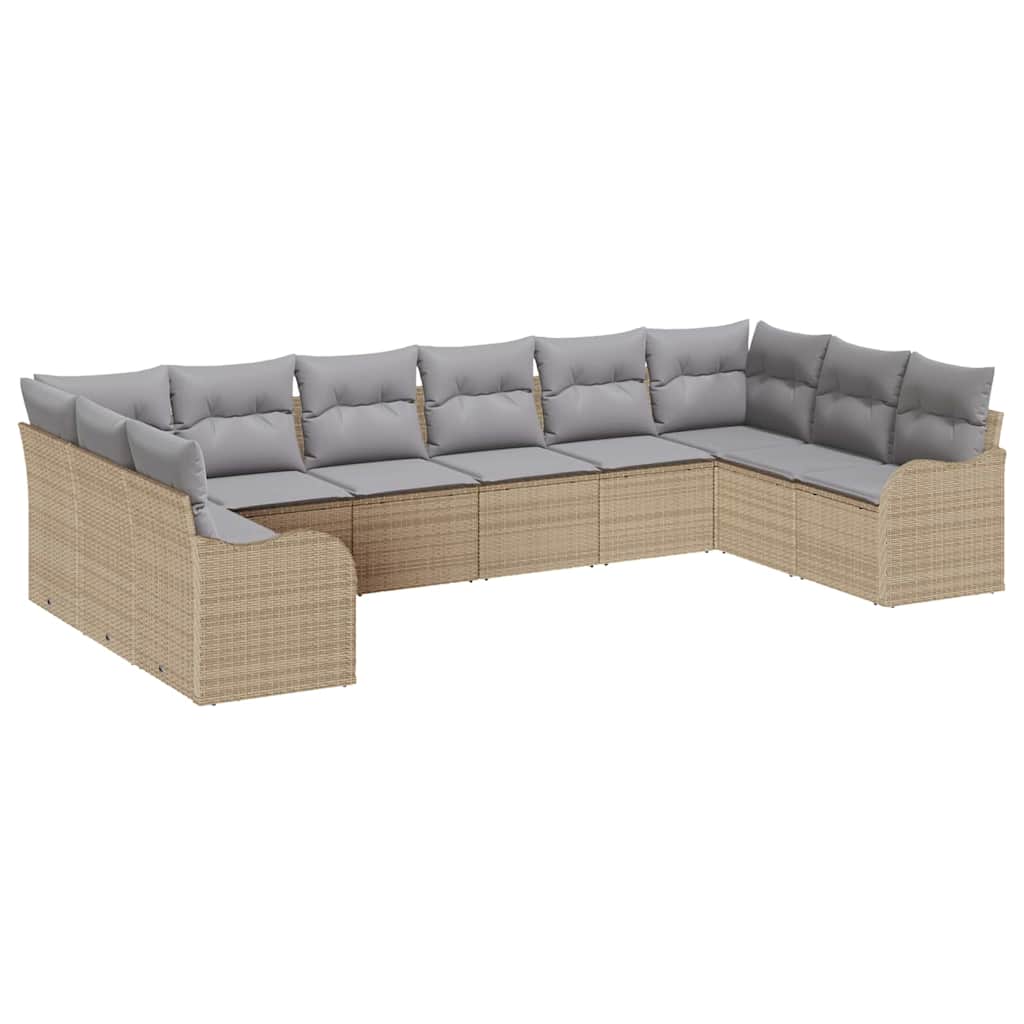 Sjedeća garnitura za vrt Bež 344 x 177,5 x 85 cm poliratan
