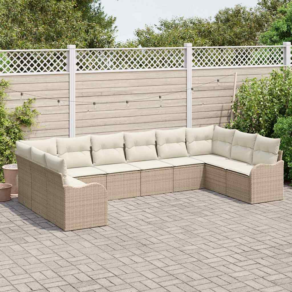 Sjedeća garnitura za vrt Bež 344 x 177,5 x 85 cm poliratan