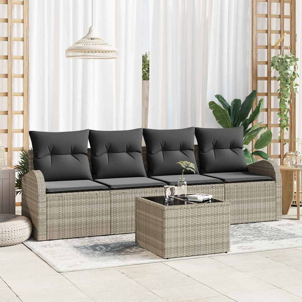 Sjedeća garnitura za vrt Svjetlosiva 55 x 55 x 37 cm poliratan