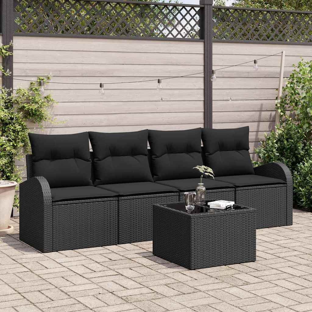 Sjedeća garnitura za vrt Crna 55 x 55 x 37 cm poliratan