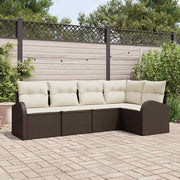 Set sofe s jastukom 5 pcs Smeđa Poliester