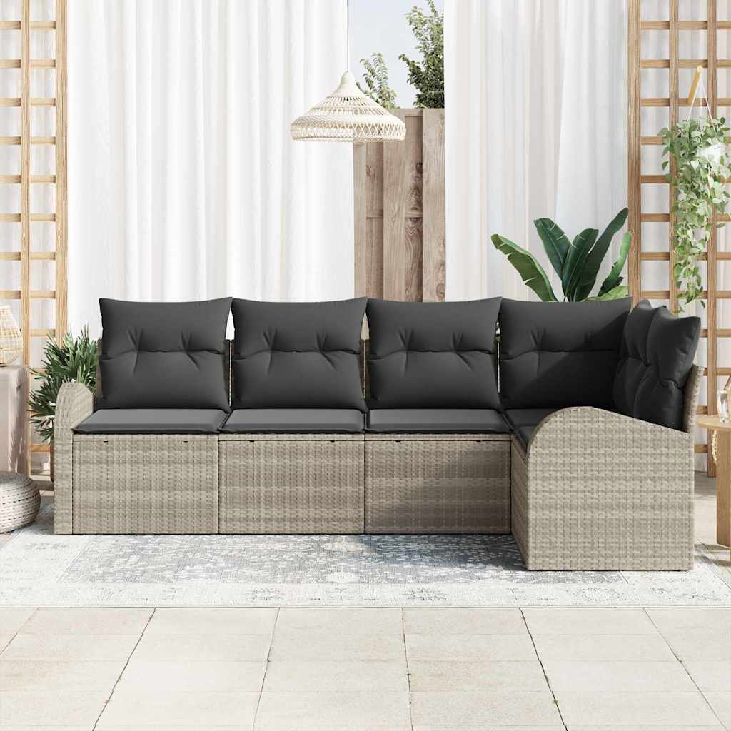Set sofe s jastukom Svijetlo siva Poliester