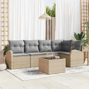 Set sofe s jastukom 6 pcs Bež Poliester