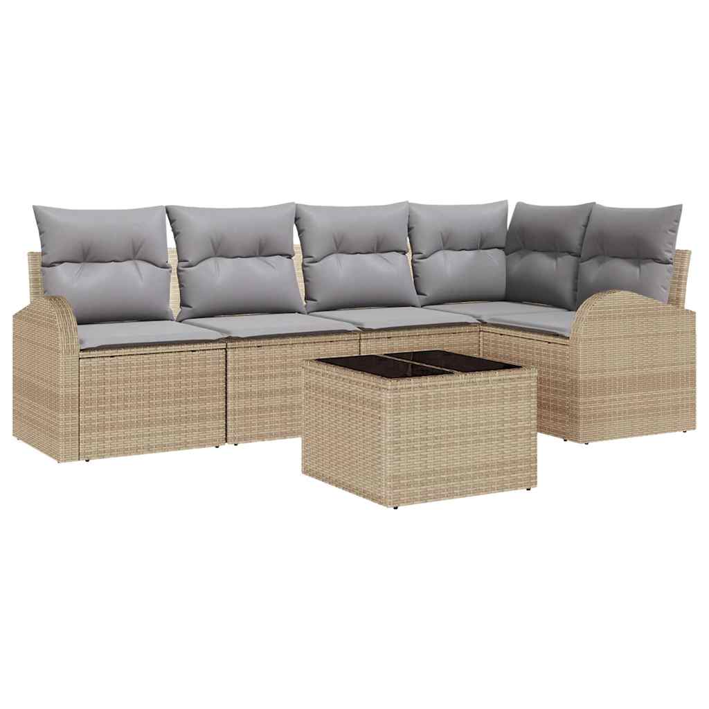 Set sofe s jastukom 6 pcs Bež Poliester
