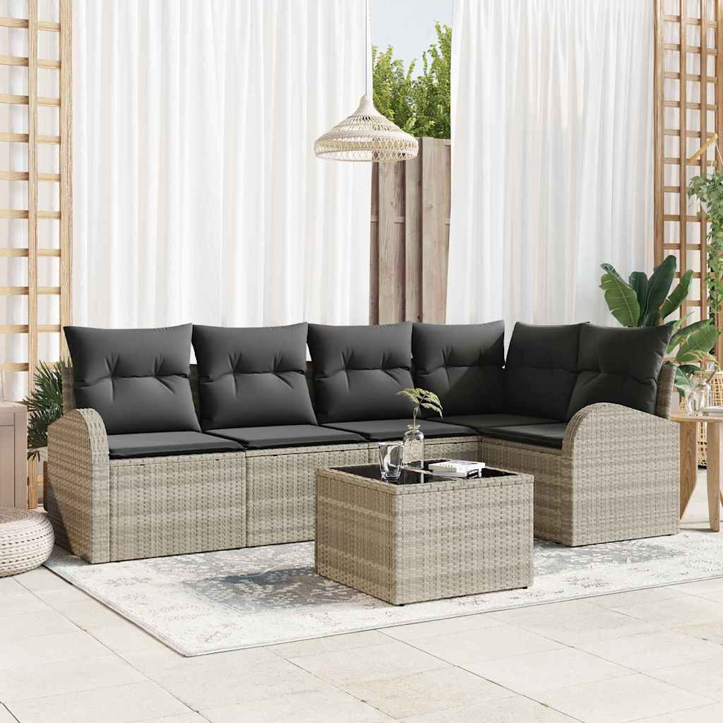 Set sofe s jastukom 6 pcs Svjetlosiva Poliester