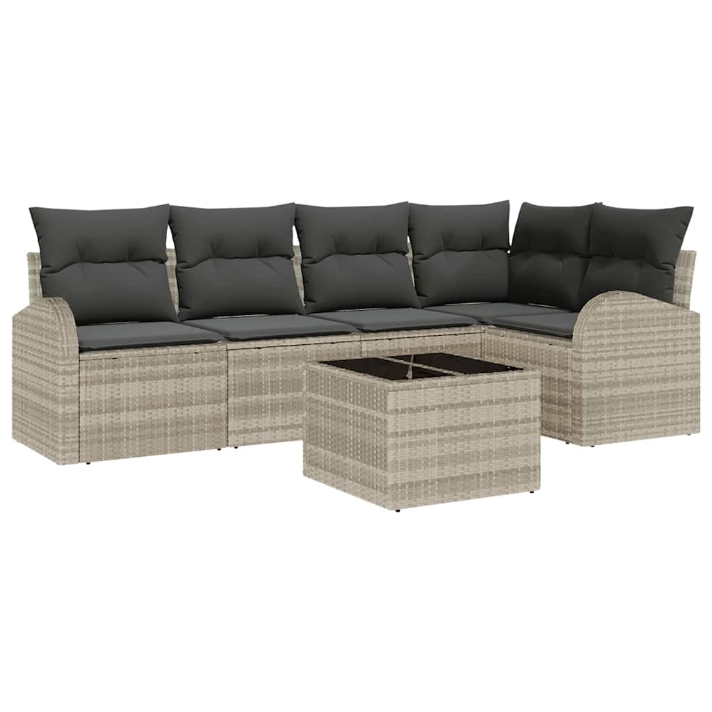 Set sofe s jastukom 6 pcs Svjetlosiva Poliester