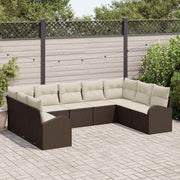 Set sofe s jastukom 9 pcs Smeđa Poli Ratan