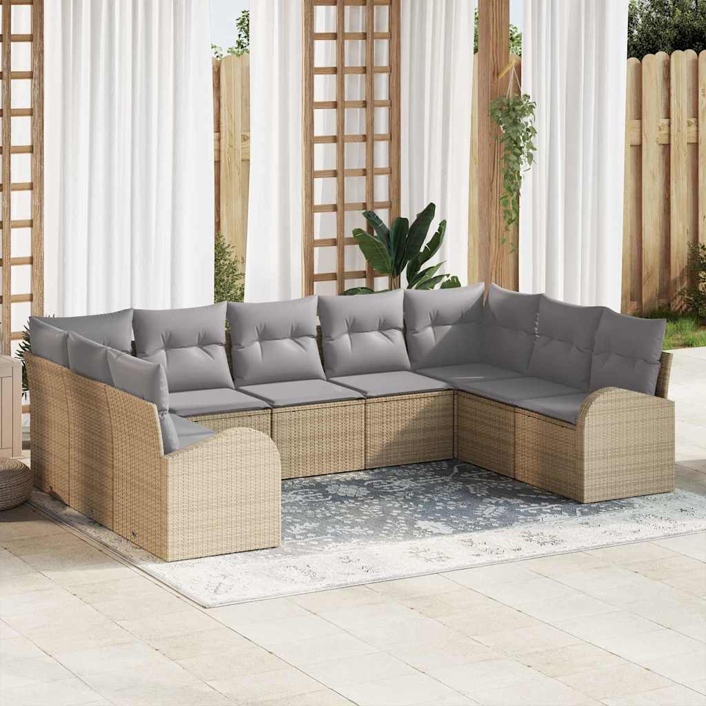 Set sofe s jastukom 9 pcs Bež Poli Ratan