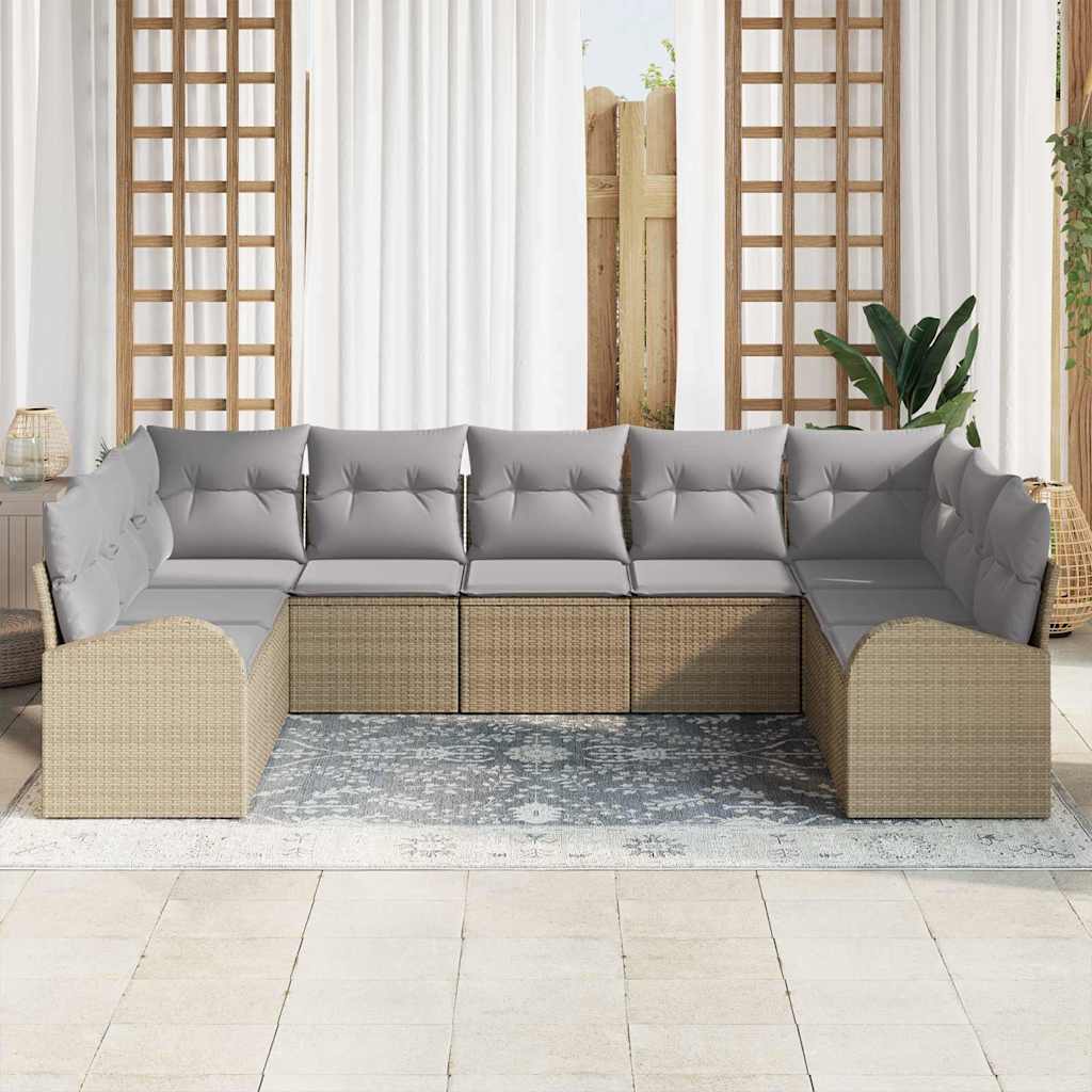 Set sofe s jastukom 9 pcs Bež Poli Ratan
