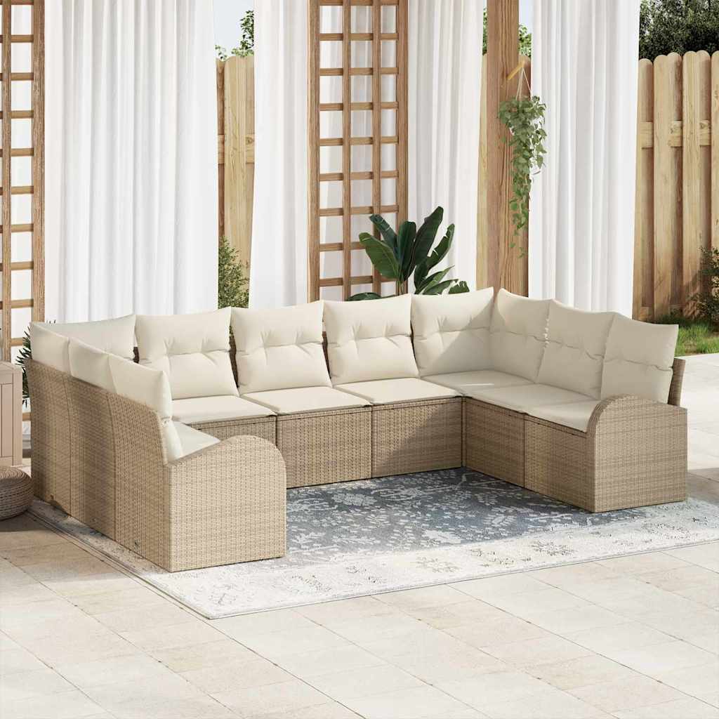 Set sofe s jastukom 9 pcs Bež Poli Ratan