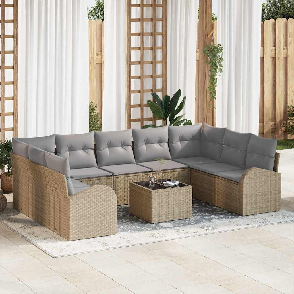 Set sofe s jastukom 10 pcs Bež Poli Ratan