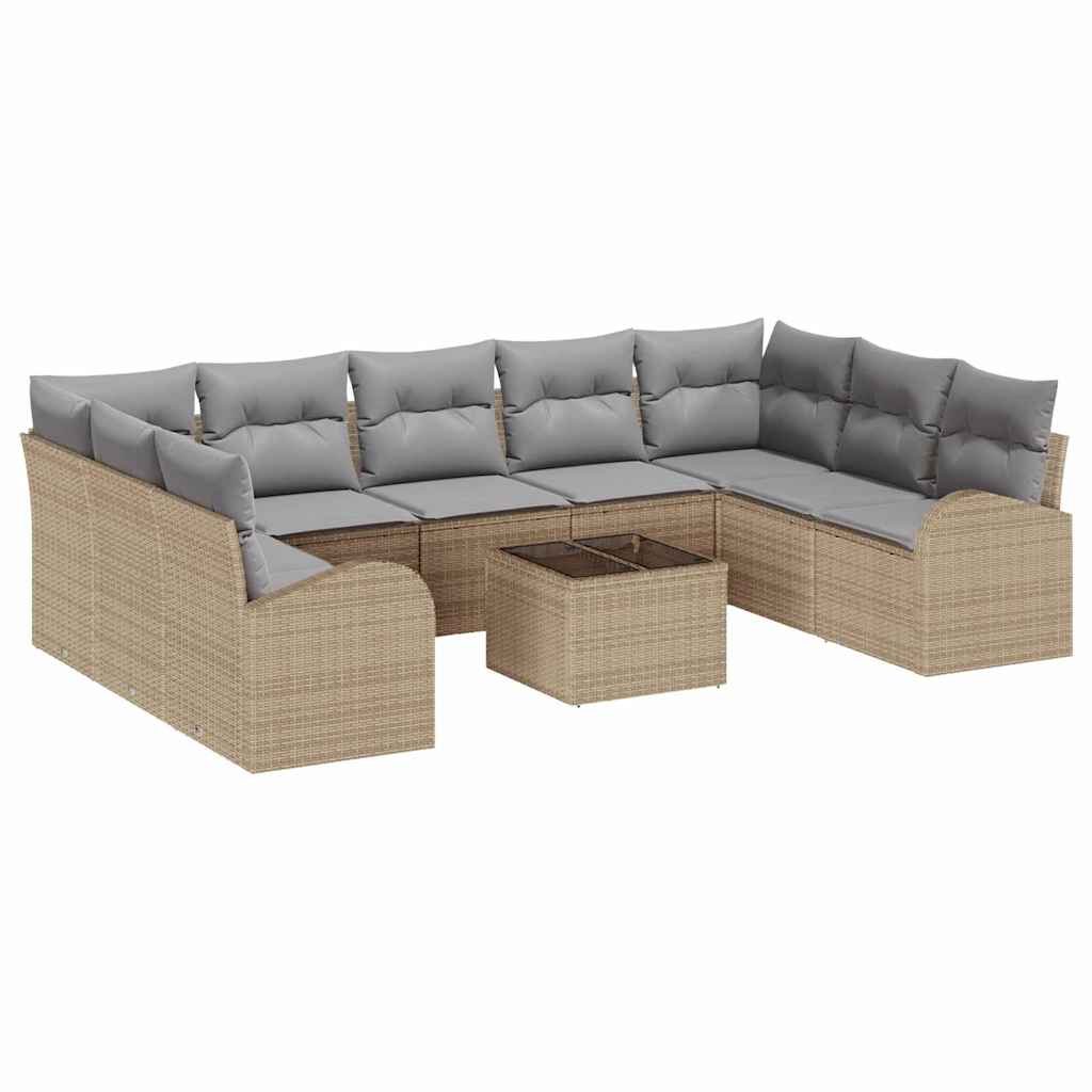 Set sofe s jastukom 10 pcs Bež Poli Ratan