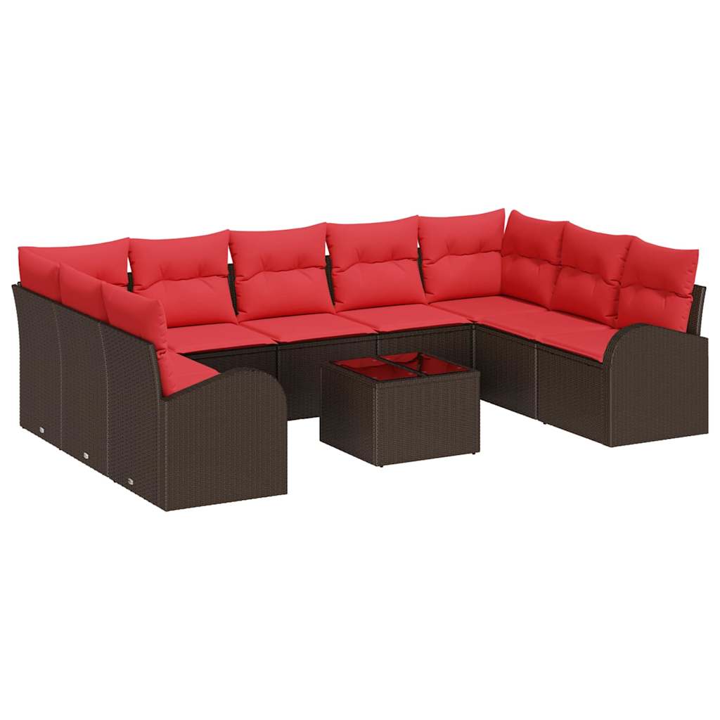 Set sofe s jastukom 10 pcs Smeđa Poli Ratan